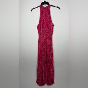 Willa Story “Callie Dress” In Pink & Gold. Sleeveless W/Halter Top.  NWT. Large